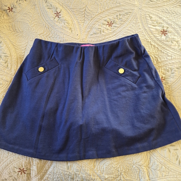 Lilly Pulitzer Navy Mini Skort with Gold Buttons - Picture 7 of 9